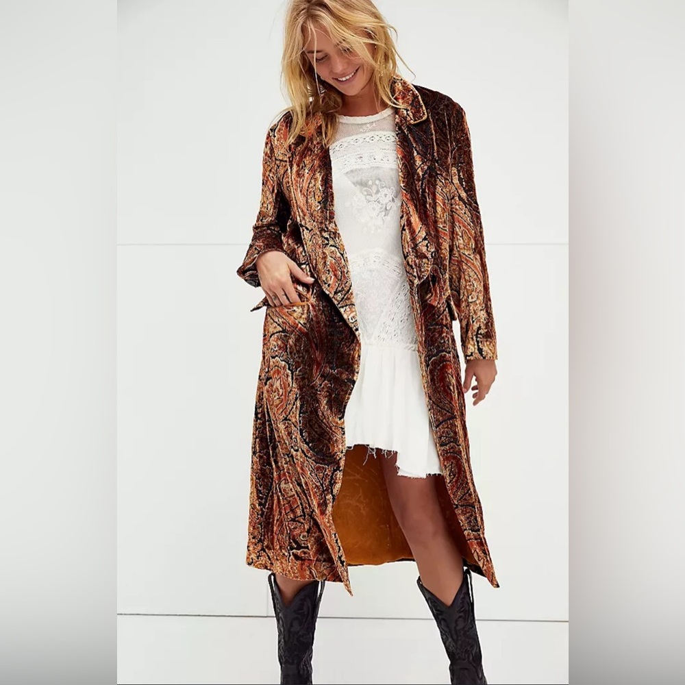 NWT Free People Dani Velvet Duster